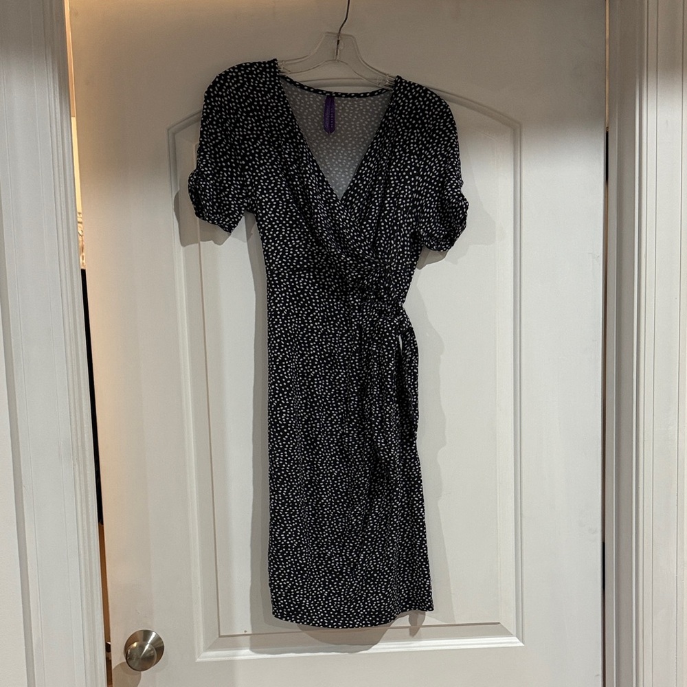 Seraphine Navy and White Maternity Dress - size 8